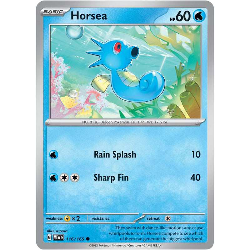 Horsea 116/165 Pokemon 151 (MEW) Trading Card Common