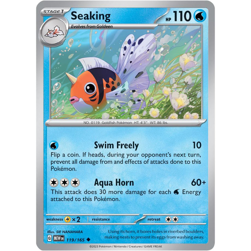 Seaking 119/165 Pokemon 151 (MEW) Trading Card Uncommon