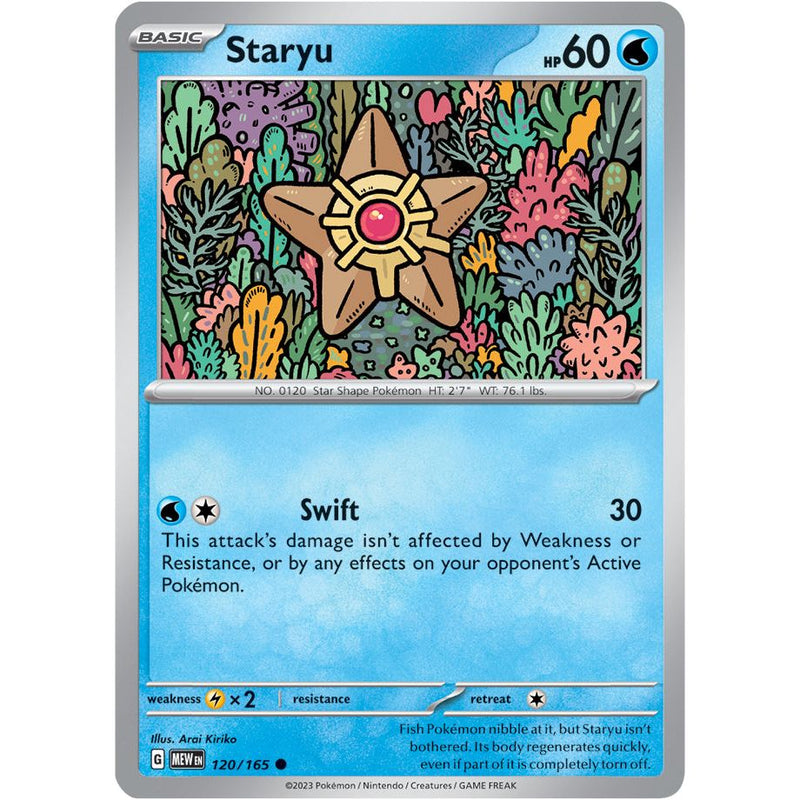 Staryu 120/165 Pokemon 151 (MEW) Trading Card Common