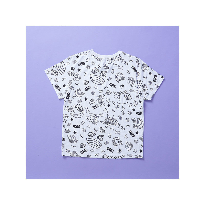 T-Shirt L All-Over Pattern White Gear 5 One Piece