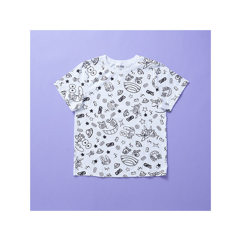 T-Shirt S All-Over Pattern White Gear 5 One Piece