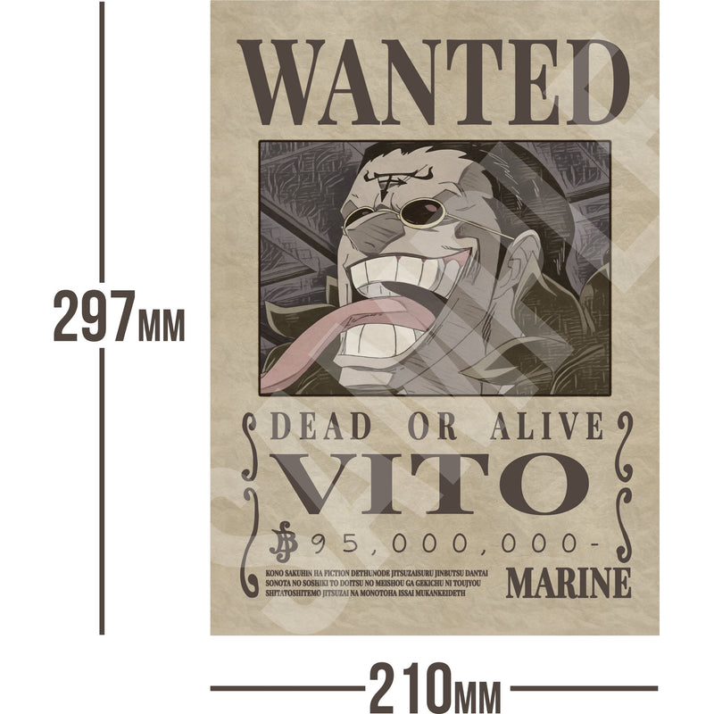 Vito One Piece Wanted Bounty A4 Poster 95,000,000 Belly