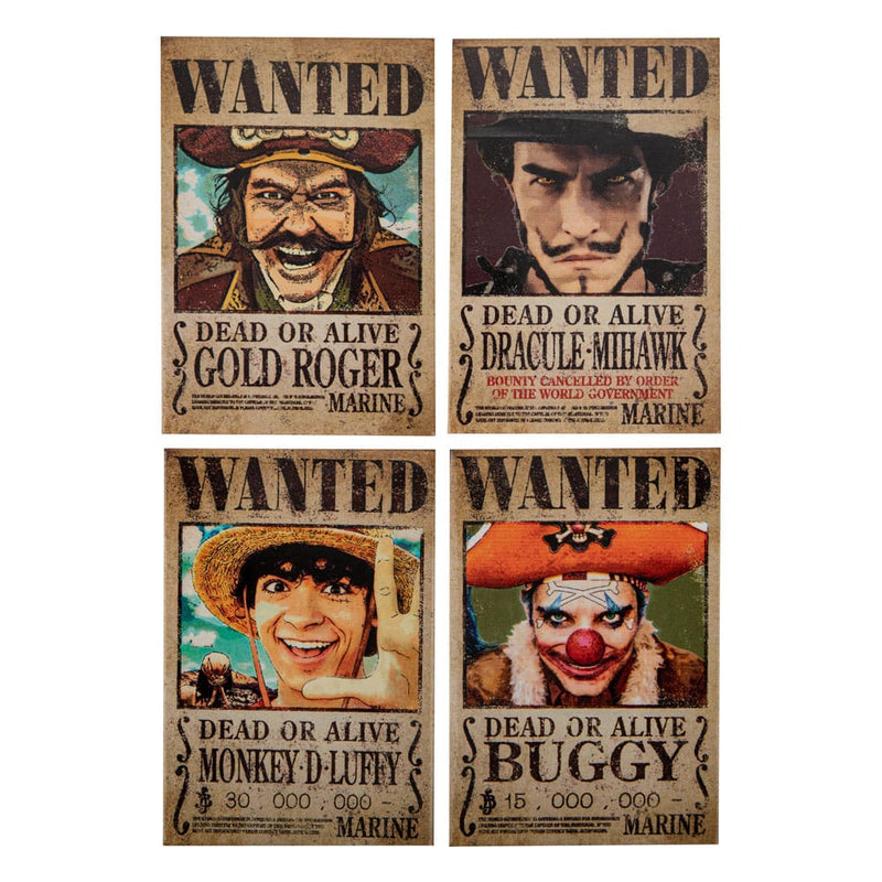 One Piece Fridge Magnet Wanted - Pack Of 4