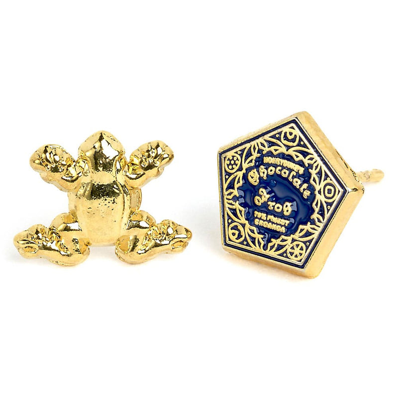 Harry Potter Earrings Chocolate Frog & Box Gold Plated