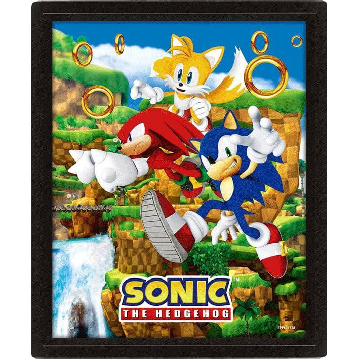 Sonic The Hedgehog 3D Lenticular Poster Catching Rings 26 x 20 CM