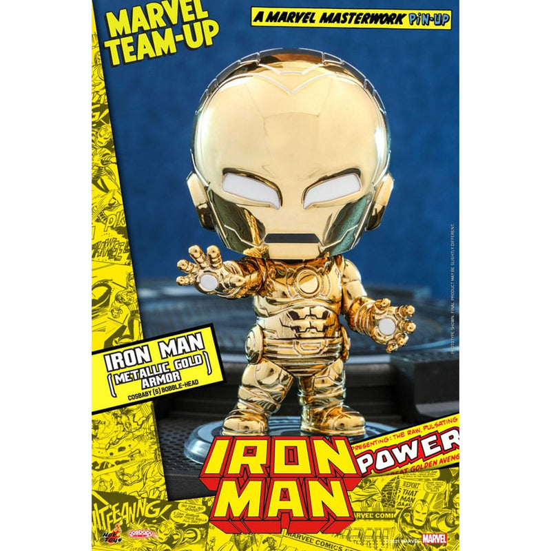 Marvel Comics Cosbaby S Mini Figure Iron Man Metallic Gold Armor 10 CM