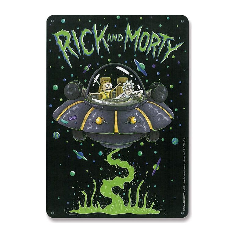 Rick & Morty Tin Sign Spaceship 15 X 21 CM