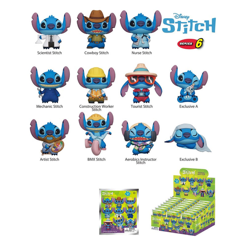 Lilo & Stitch PVC Bag Clips Stitch Series 6 Display 24