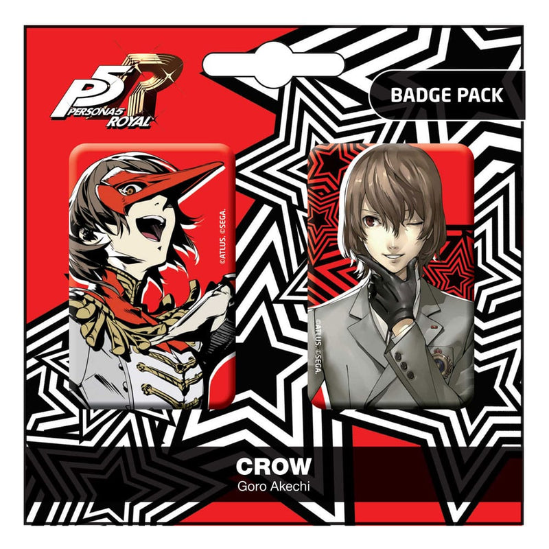 Persona 5 Royal Pin Badges Crow / Goro Akechi - Pack Of 2