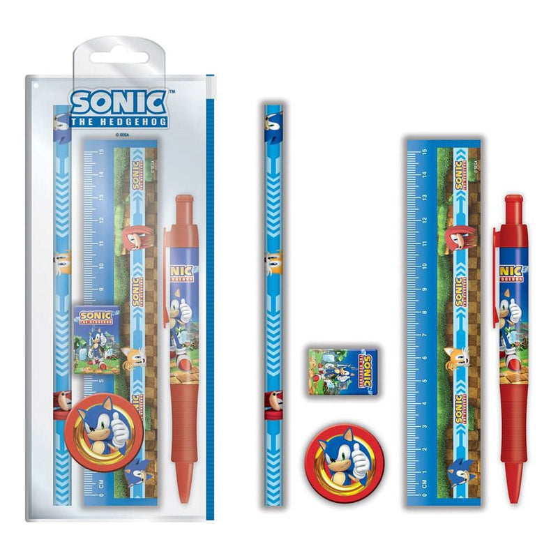 Sonic The Hedgehog Stationery Set Golden Rings - 5 Piece