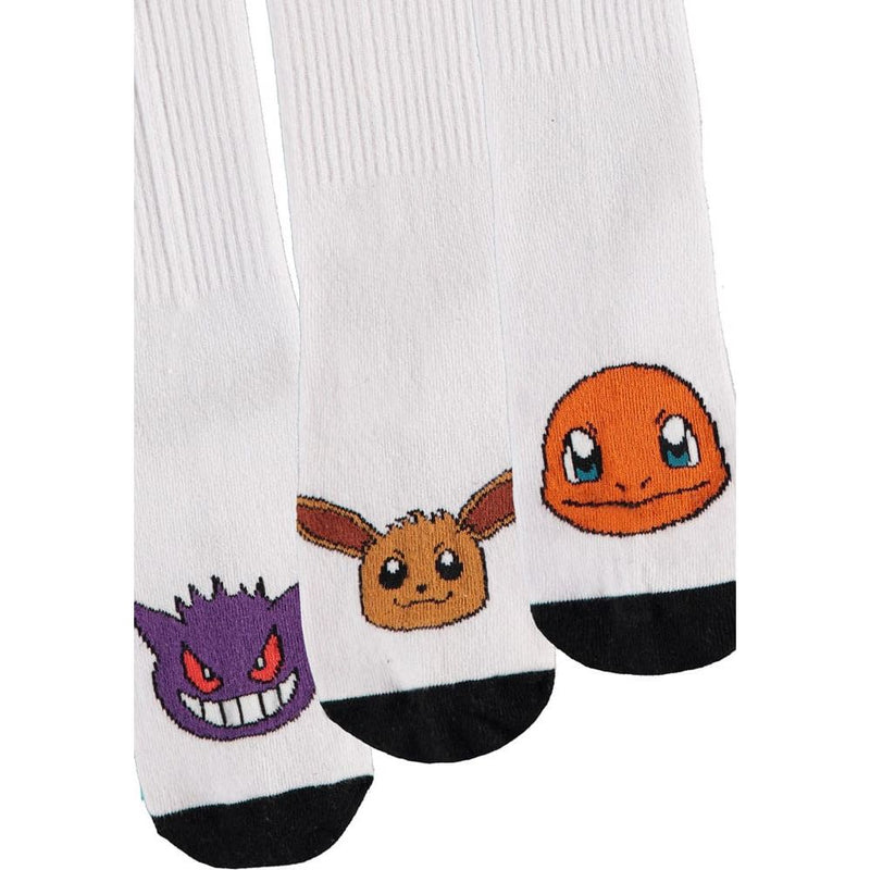 Pokemon Socks Heads Black & White - Pack Of 3