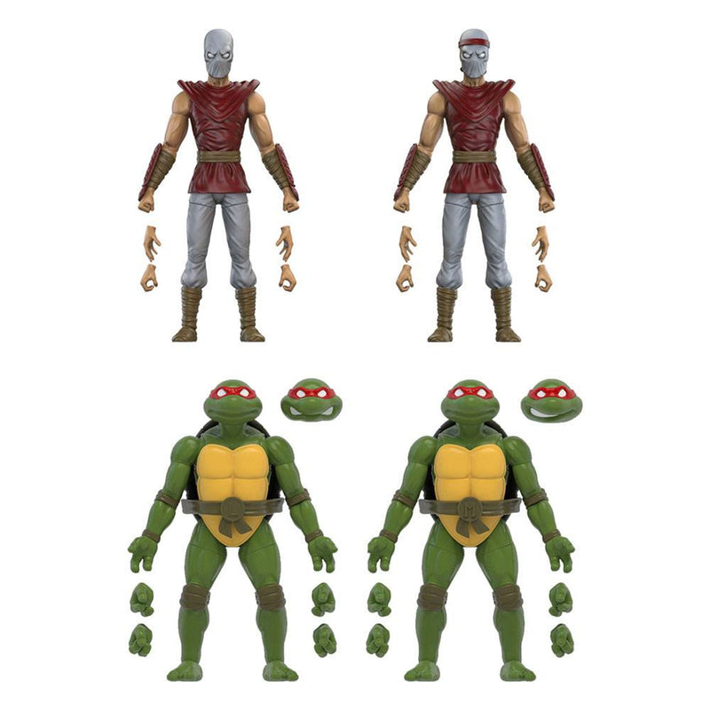 Teenage Mutant Ninja Turtles BST AXN Action Figure 4-Pack Mirage Comics Foot Soldiers & Turtles Exclusive 13 CM