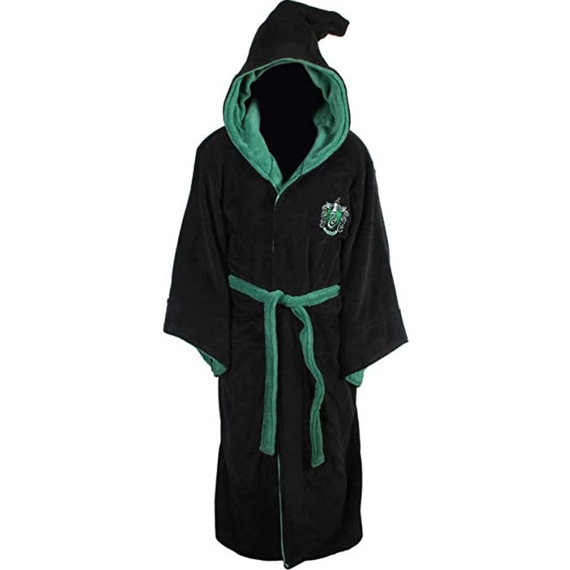 Harry Potter Slytherin Kids Poly Fleece Robe Black / Green - XL