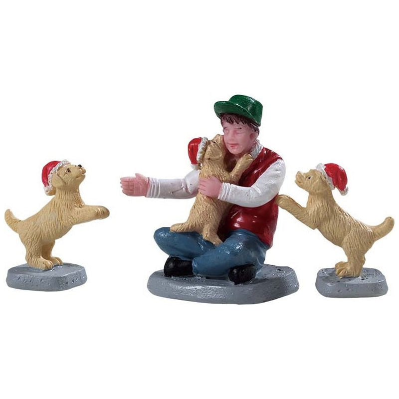 Christmas Village Figurine: New Puppies 92778