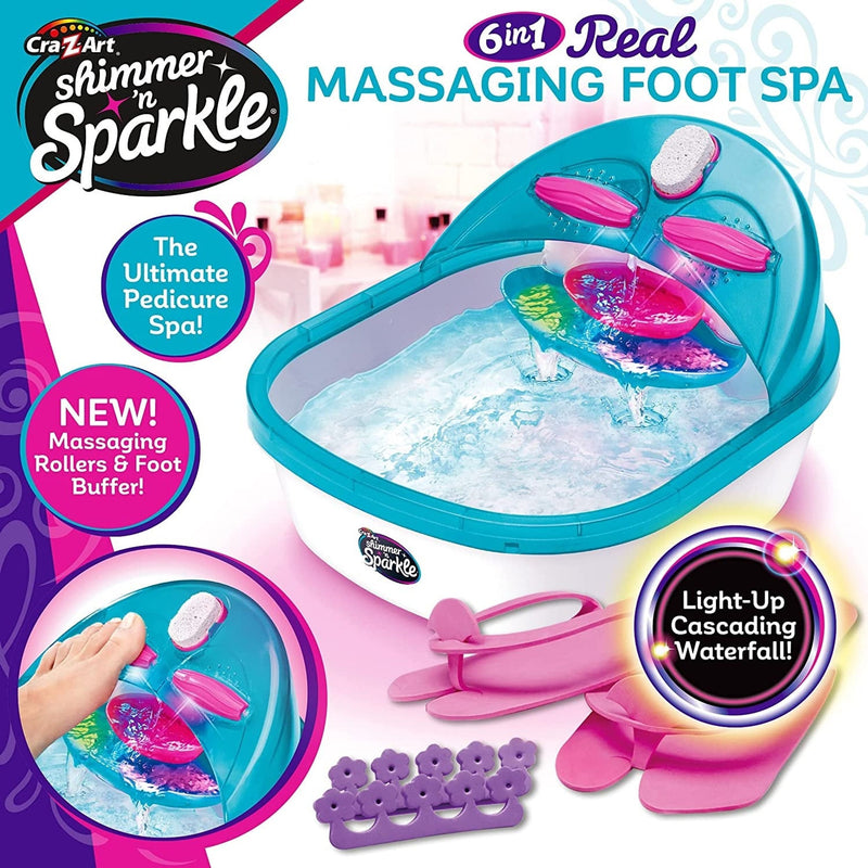 Shimmer 'n Sparkle 6-In-1 Real Massaging Foot Spa Toys
