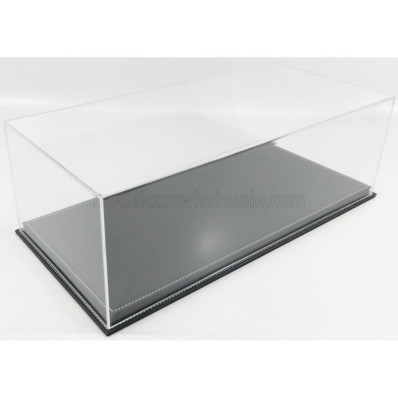 Vetrina Display Box Molhouse Base In Pelle Antracite Lether Anthracite Base Lungh.Lenght CM 51 X Largh.Width CM 24 X Alt.Height CM 19 (Altezza Interna 15.3 CM ) Plastic Display - 1:12
