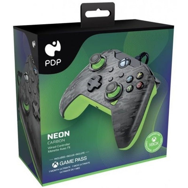 Wired Controller Electric Carbon & Green Compatible With Xbox One / Xbox X