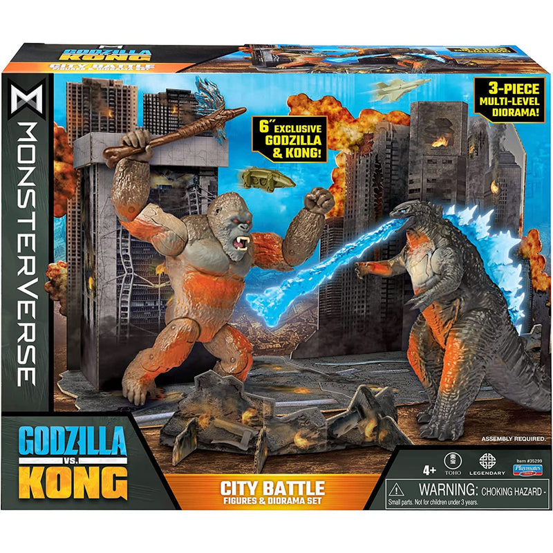 Monsterverse City Battle Diorama Set With Two Figures