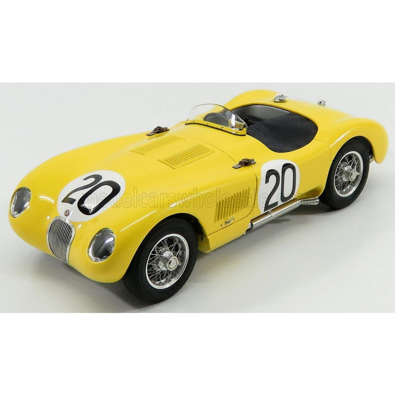 Jaguar C-Type Spider Team Jaguar Racing N 20 24H LE Mans 1953 R.Laurent - C.De Tornaco Yellow 1:18