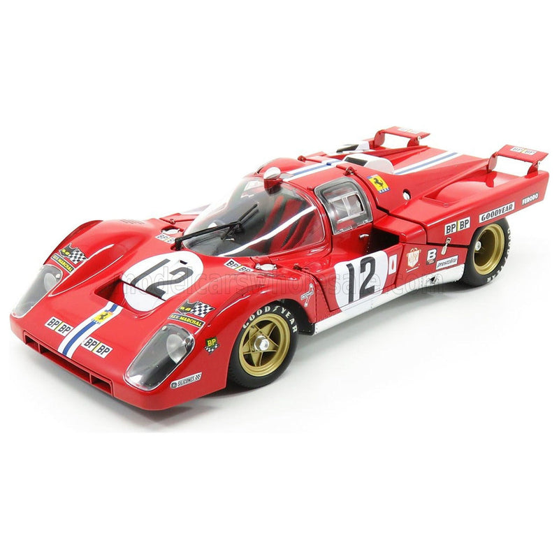 Ferrari 512M Ch.1020 Team N.A.R.T. North American Racing Team N 12 3Rd 24H LE Mans 1971 Sam Posey - Tony Adamovicz Red White 1:18