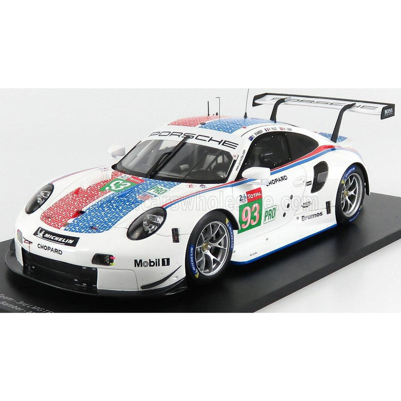 Porsche 911 991 RSR 4.0- Flat-6 Team Porsche GT N 93 24H Le Mans 2019 N.Tandy - E.Bamber - P.Pilet White 1:18