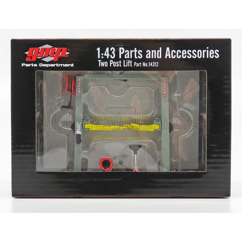 Accessories Set Officina - Ponte Sollevatore Auto - Twin Post Lift Grey Yellow 1:43