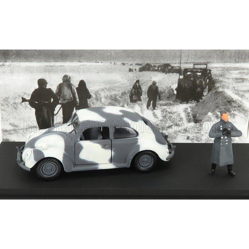 Volkswagen Kdf Wehrmacht Winter 1941 With Figures Military Grey White - 1:43
