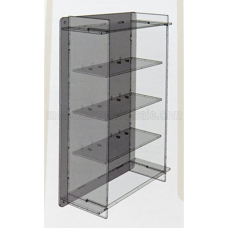 Vetrina Display Box Espositore For 4 Cars 1 / 18 Lungh.Lenght CM 36.8 X Largh.Width CM 12.5 X Alt.Height CM 57.4 Altezza Utile Tra I Ripiani CM 12.0 Inner Height Among Shelves Plastic Display - 1:18