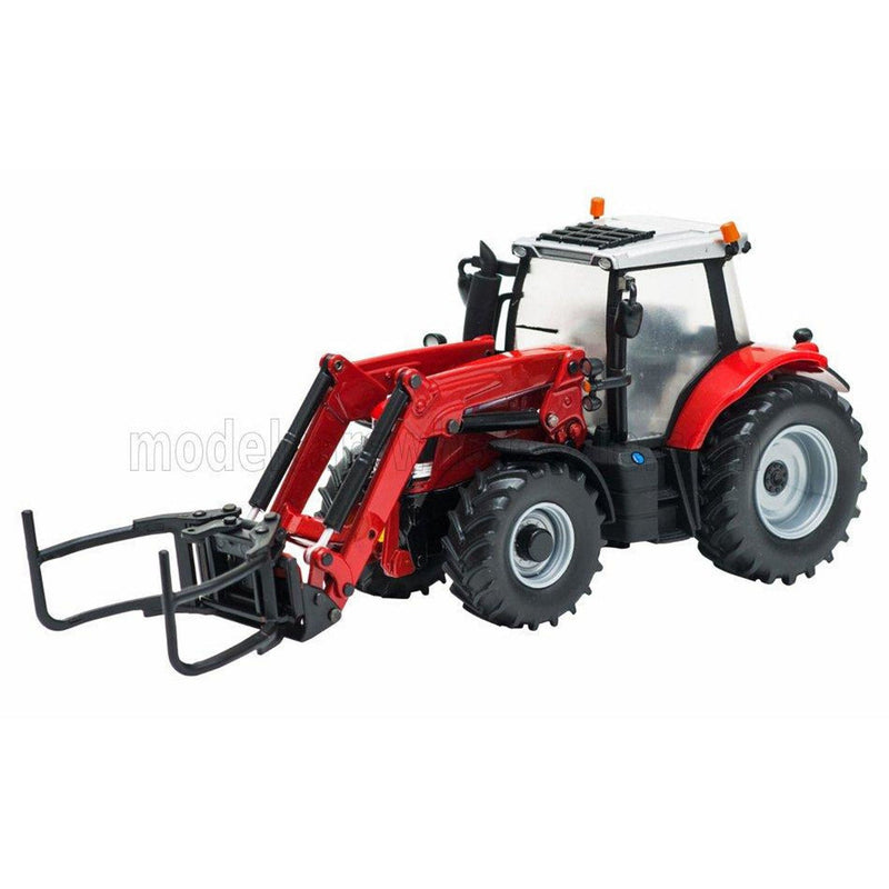 Massey Ferguson 6616 Tractor With Front Loader - Scraper 2016 Red Silver 1:32