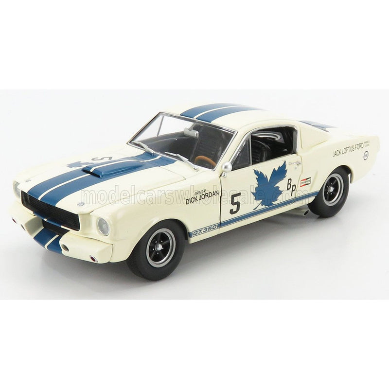 Models Ford USA Mustang Shelby Gt350R Coupe N 5 Canadian Championj 1965 D.Jordan White Light Blue 1:18