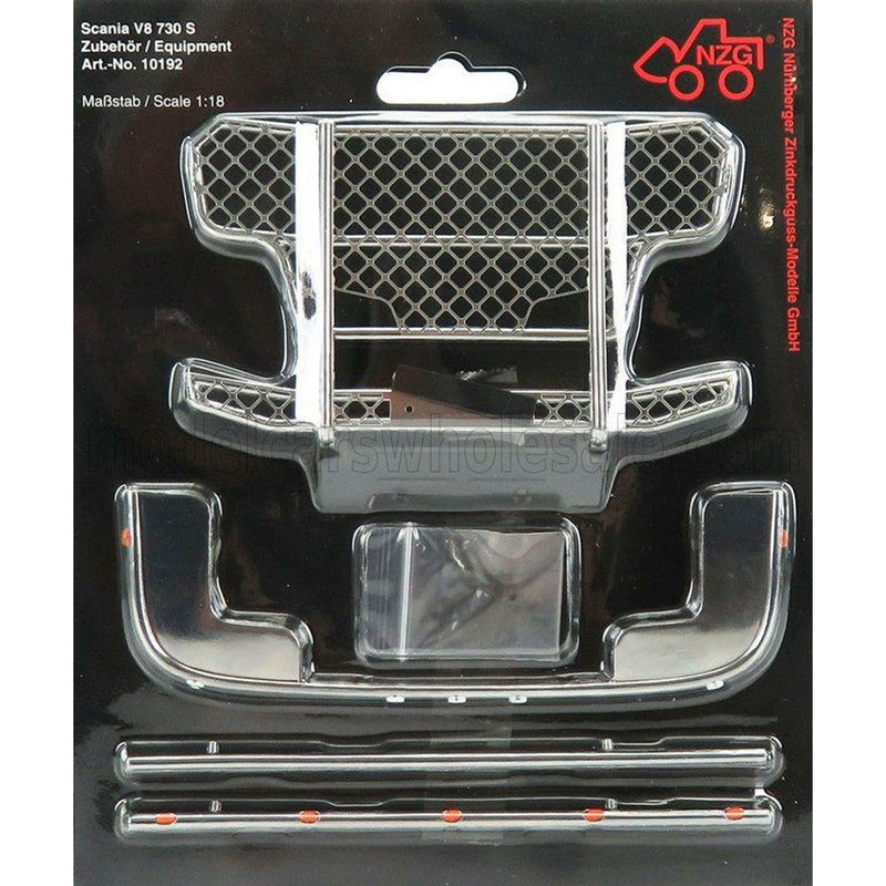 Accessories Bullbar For Scania S730 V8 Tractor Truck 2-Assi 2017 Silver - 1:18