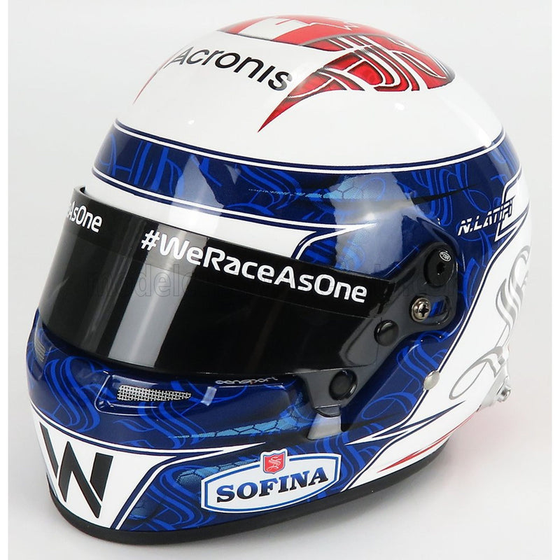 Bell Helmet F1 Casco Helmet Williams Fw43B Mercedes M12 Eq Power+ Team Williams Racing N 6 Bahrain GP 2021 Nicholas Latifi White Blue Red - 1:2