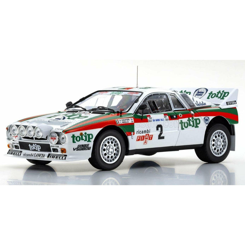 Lancia 037 Totip Rally San Marino 1984 A.Vudafieri L.Pirollo White Orange Green - 1:18