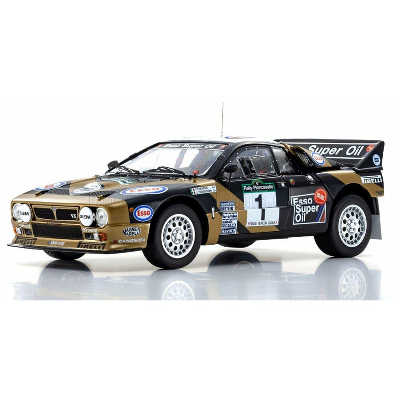 Lancia 037 Esso N 1 Winner Rally Piancavallo 1985 F.Tabaton L.Tedeschini Black Gold - 1:18