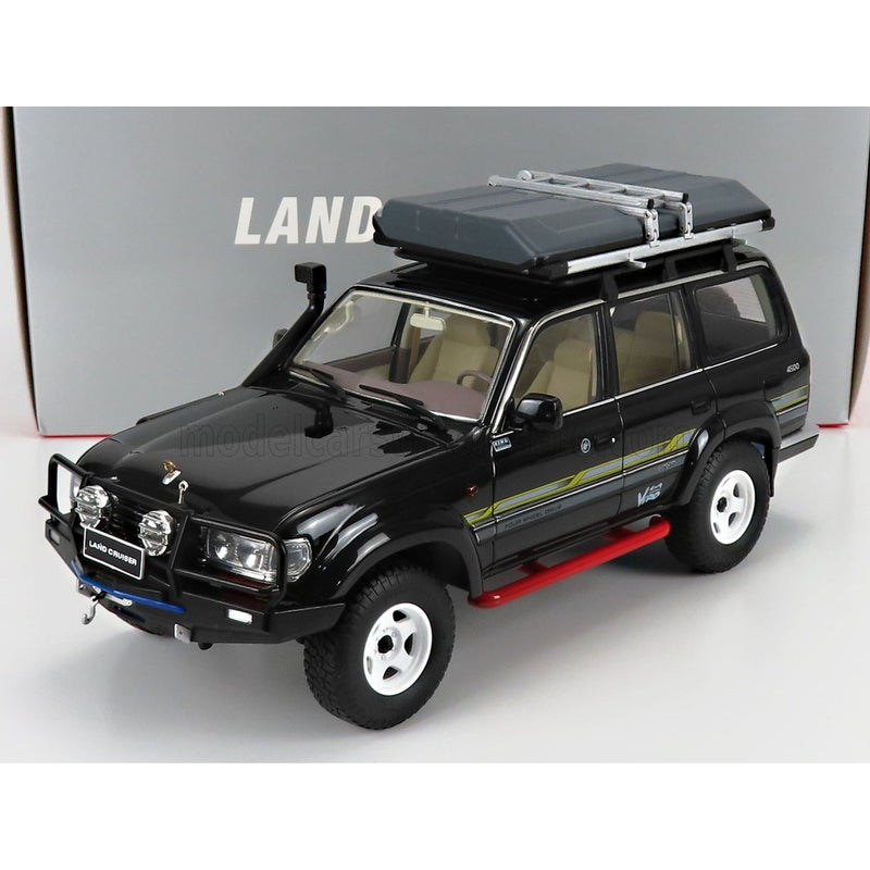 Toyota Land Cruiser J8 With Roof Pack 1990 Black - 1:18