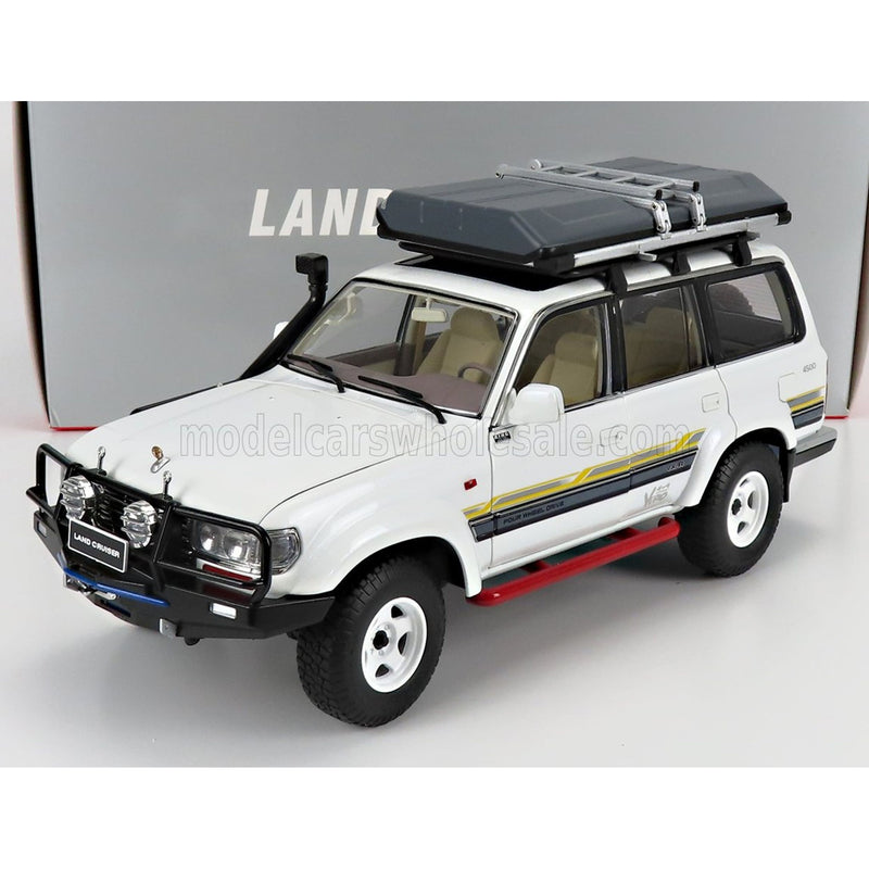 Toyota Land Cruiser J8 With Roof Pack 1990 White - 1:18