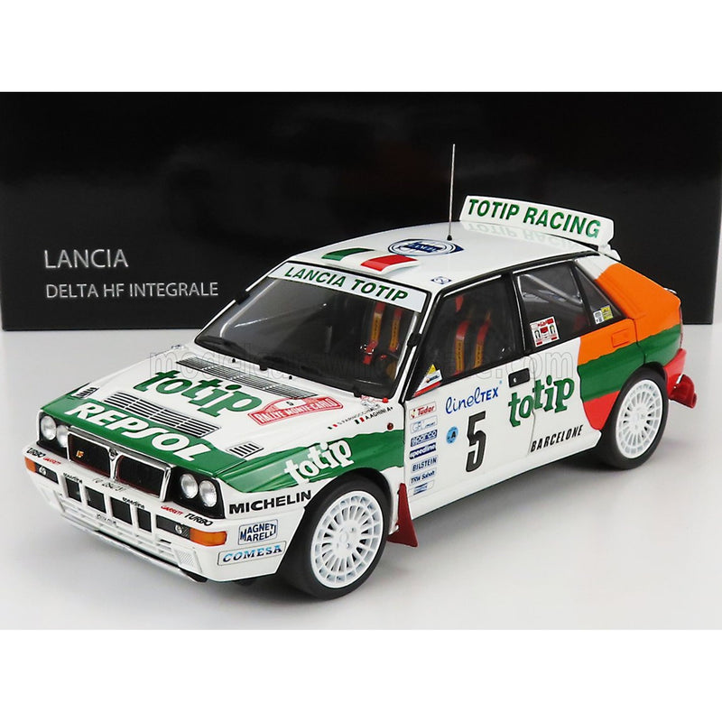 Lancia Delta Hf Integrale Evo Jolly Club Totip Repsol N 5 Rally Montecarlo 1993 A.Aghini - S.Farnocchia White Orange Green - 1:18