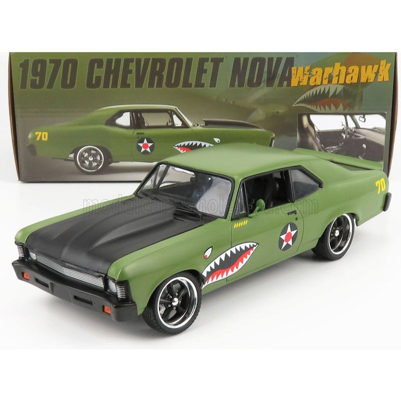 Chevrolet Nova Warhawk Coupe 1970 Green Black - 1:18