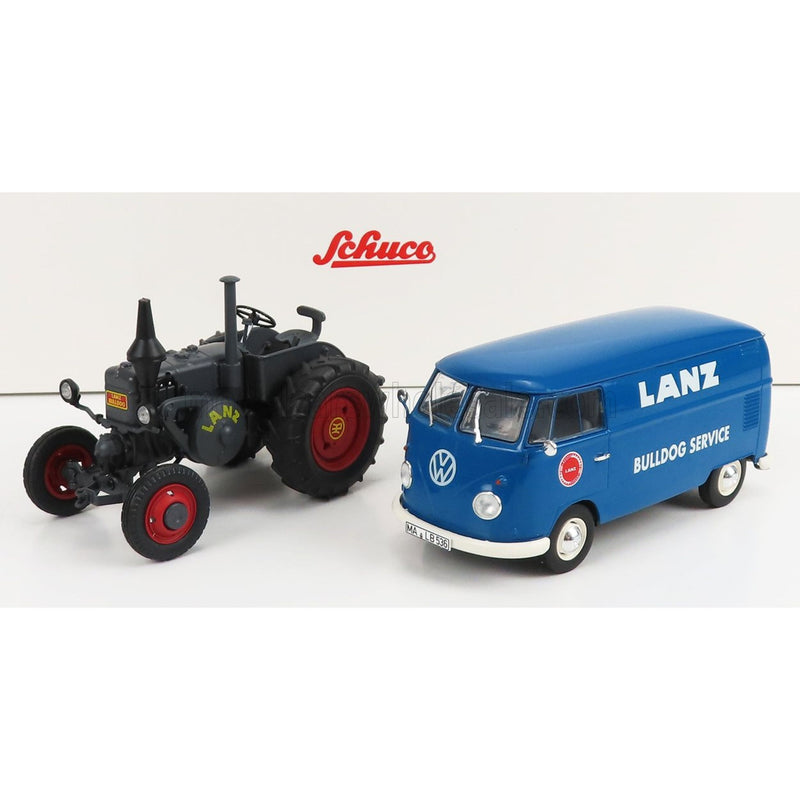 Volkswagen T1B Van Lanz Assistance + Bulldog Tractor 1956 Blue Grey - 1:32