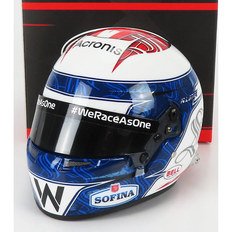 Bell Helmet F1 Casco Helmet Williams Fw44 Team Williams Racing N 6 Season 2022 Nicholas Latifi White Blue Red - 1:2