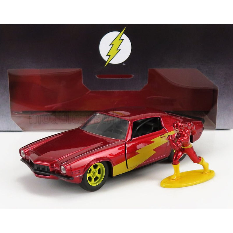 Chevrolet Camaro Coupe 1973 With The Flash Figure Red Met Yellow - 1:32