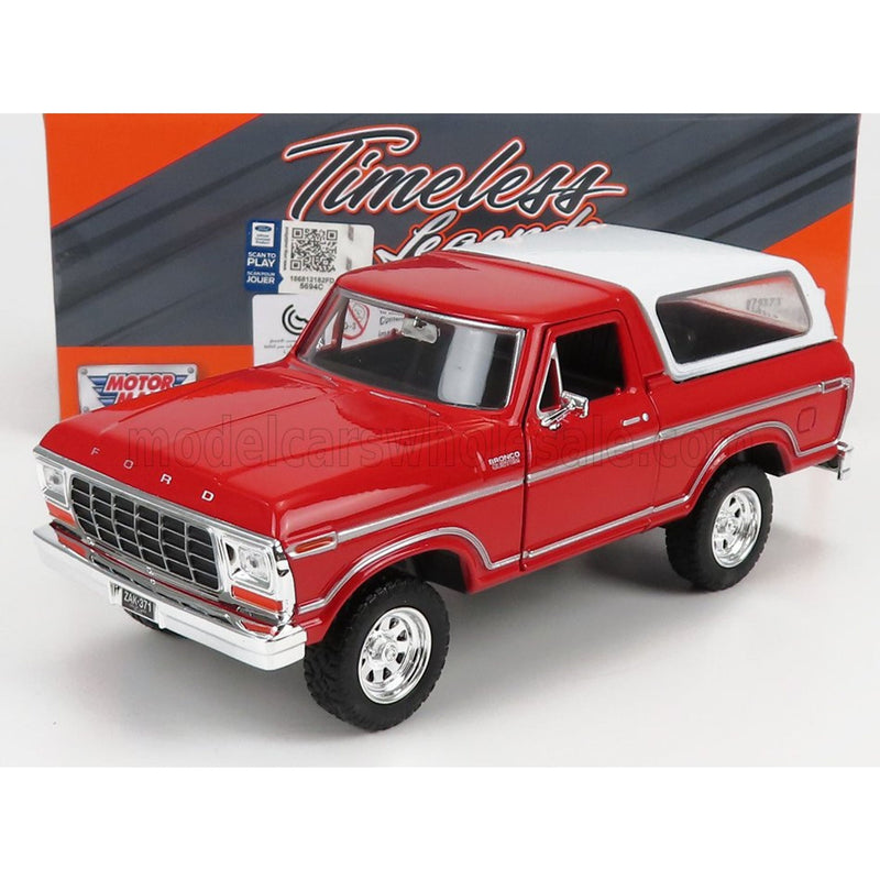 Ford USA Bronco Hard-Top Closed 1978 Red White - 1:24