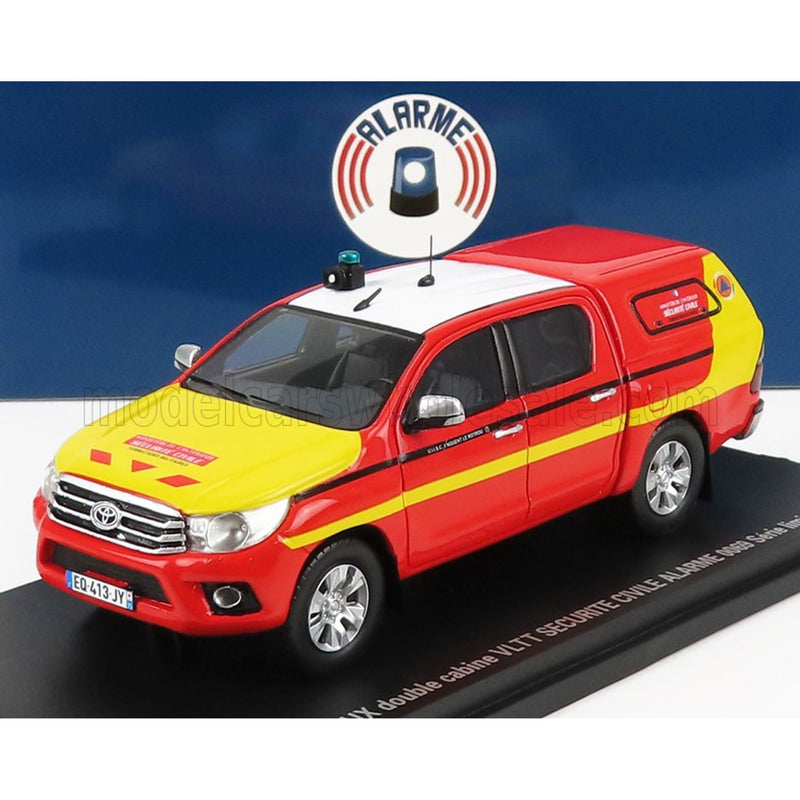 Toyota Hi-Lux Double Cabine Pick-Up Closed Securite Civile 2011 Red Yellow - 1:43