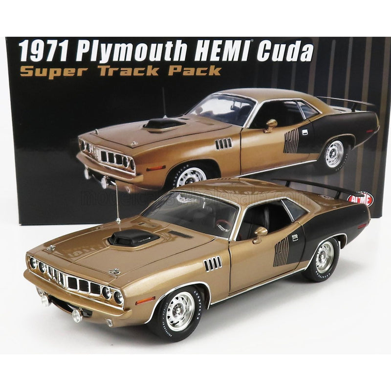 Plymouth Barracuda Hemi Coupe Super Track Pack 1971 Gold Glack - 1:18