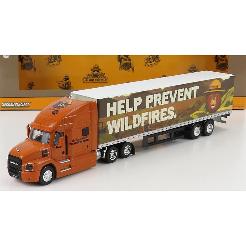 Mack Anthem Truck 2019 Help Prevent Wildfires Smokey Bear Light Brown White - 1:64