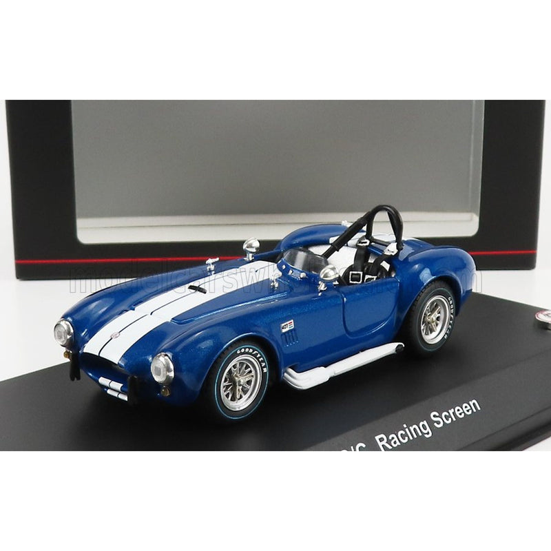 Ford USA Shelby Cobra 427/Sc Spider Racing Screen 1965 Blue Met White - 1:43