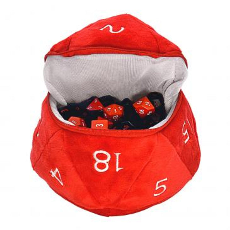 Red And White D20 Plush Dice Bag: Dungeons & Dragons DDN