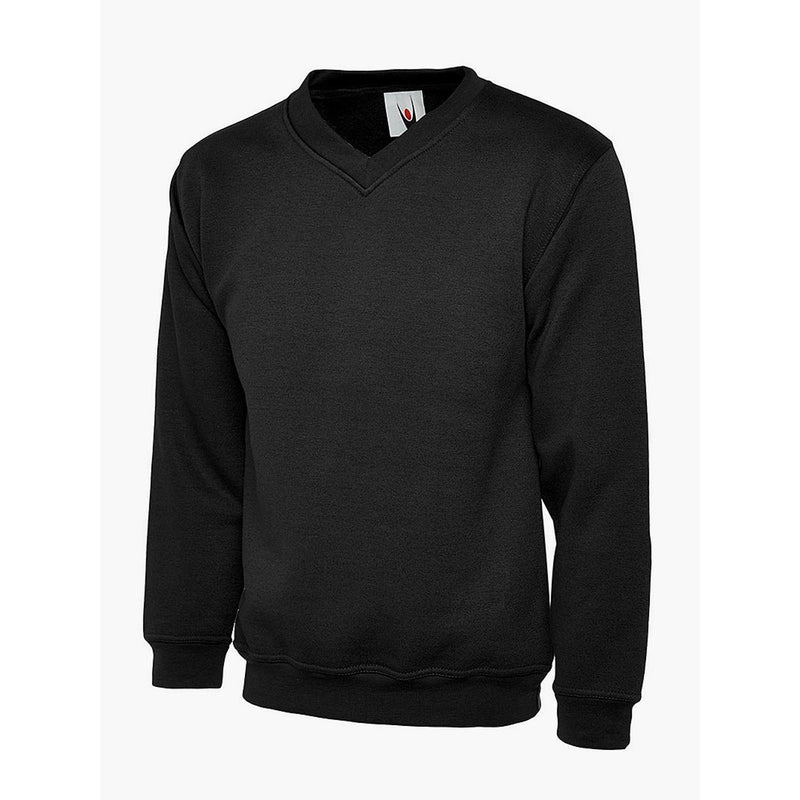 Premium V Neck Adult Sweatshirt Black