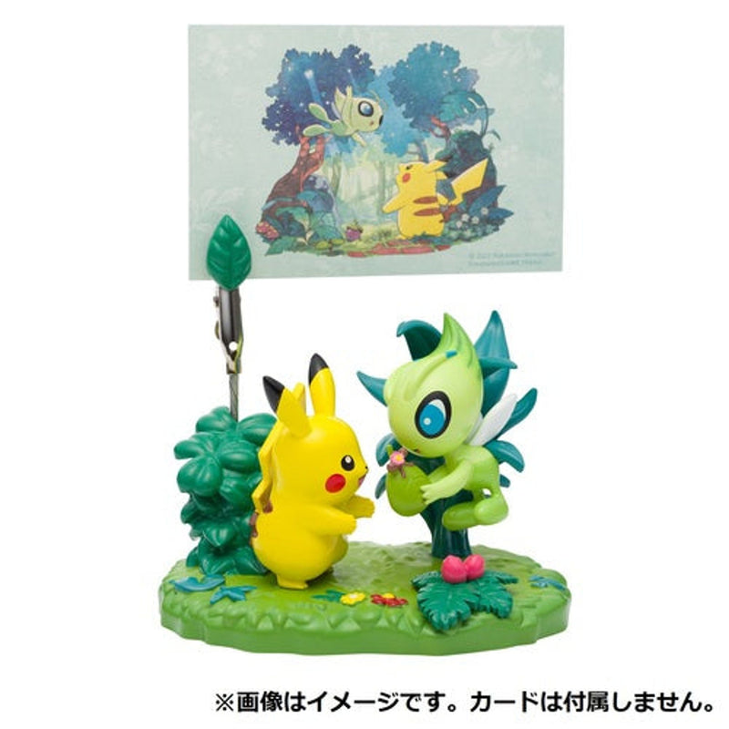 Pikachu & Celebi Pokemon "Gift of the Forest" Model Statue with Memo Clip