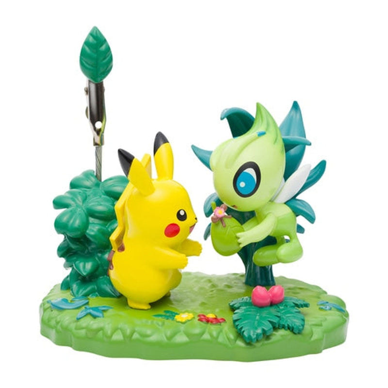 Pikachu & Celebi Pokemon "Gift of the Forest" Model Statue with Memo Clip